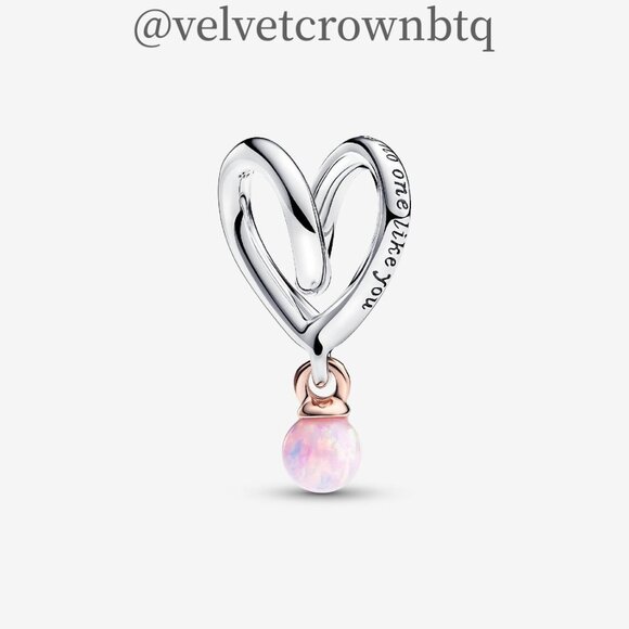 Pandora Two-tone Wrapped Heart Charm - Picture 2 of 5